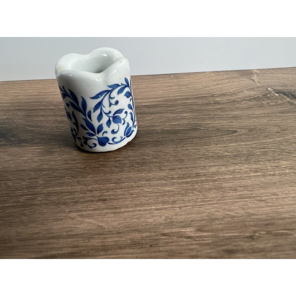 Vintage Porcelain Mini Blue Floral Candle Holder Made In Germany Replacement